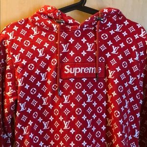 Custom LV X Supreme Hoddie